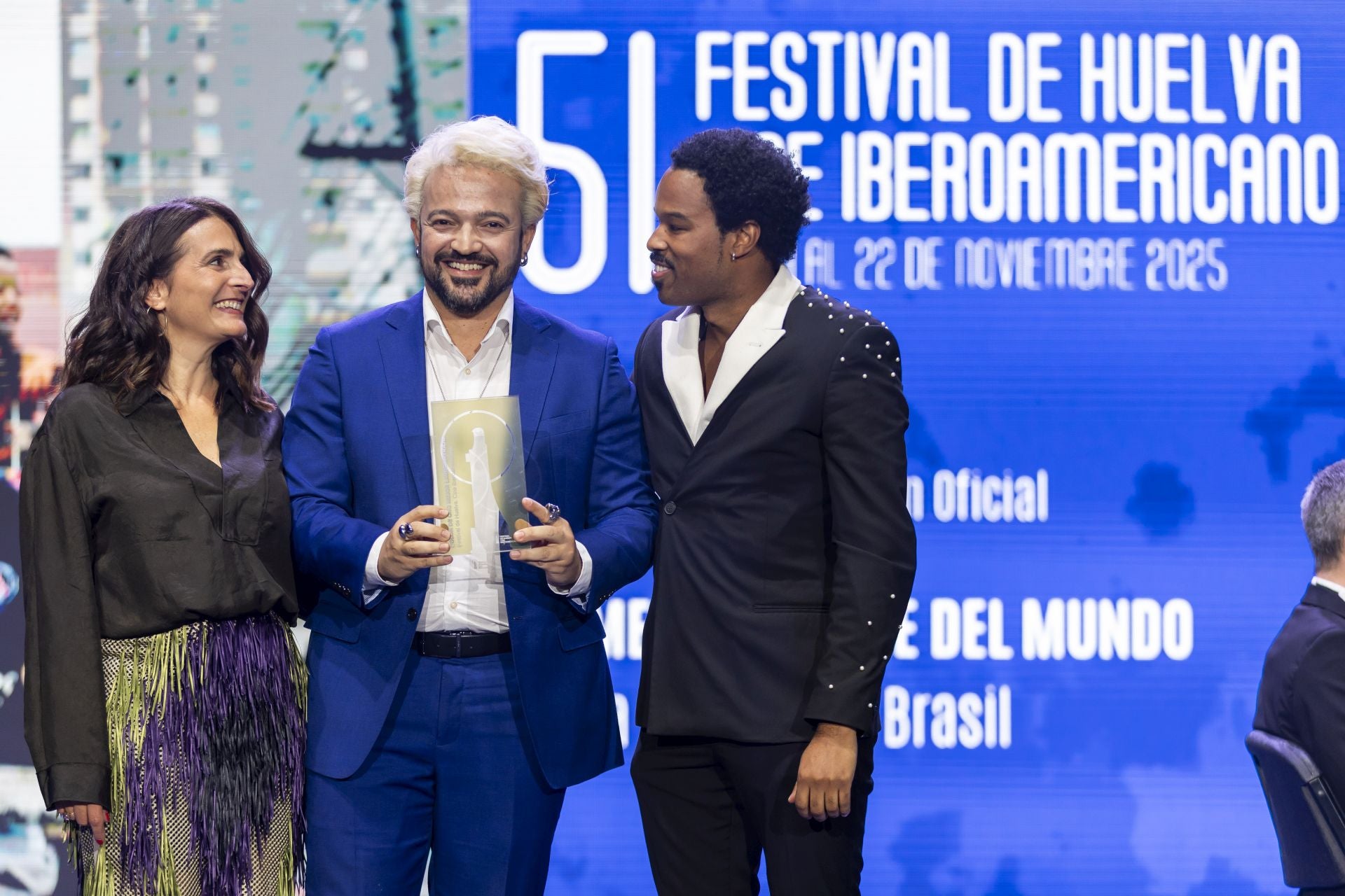 Así lucieron los premiados en la gala de clausura del 51 Festival de Cine Iberoamericano de Huelva