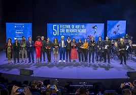Así lucieron los premiados en la gala de clausura del 51 Festival de Cine Iberoamericano de Huelva