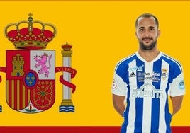 Fernando Guisado con la Selección Española en Azerbaiyán en la fase de clasificación para el Mundial