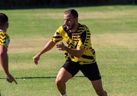 Jacobo Cornejo, centrocampista del San Roque, en un entrenamiento