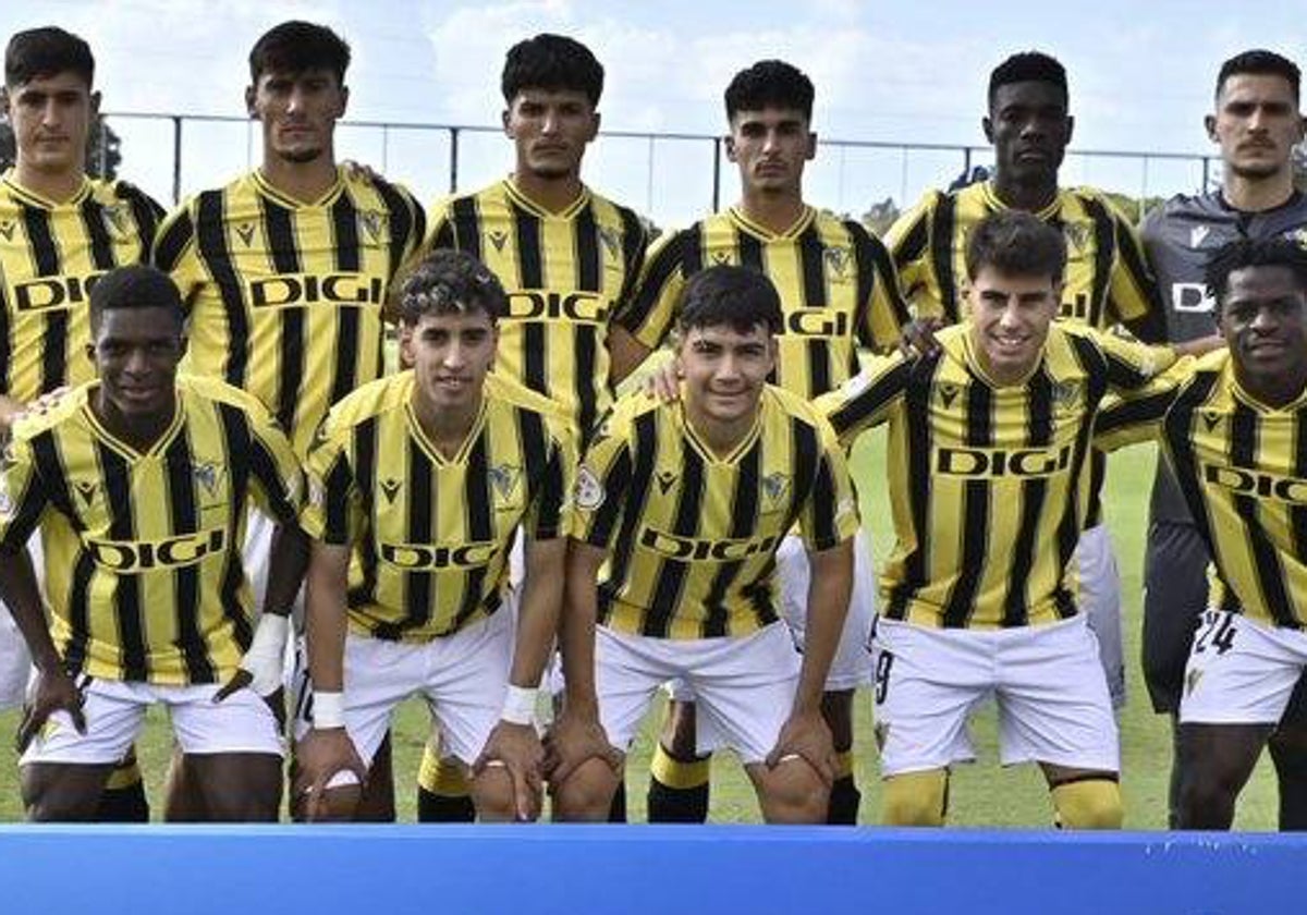 Alineación del Cádiz Mirandilla que se ha enfrentado esta tarde al San Roque de Lepe
