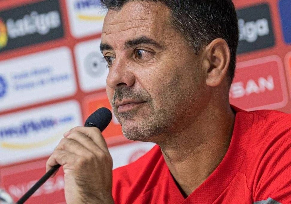 Míchel, el entrenador del Girona, en rueda de prensa