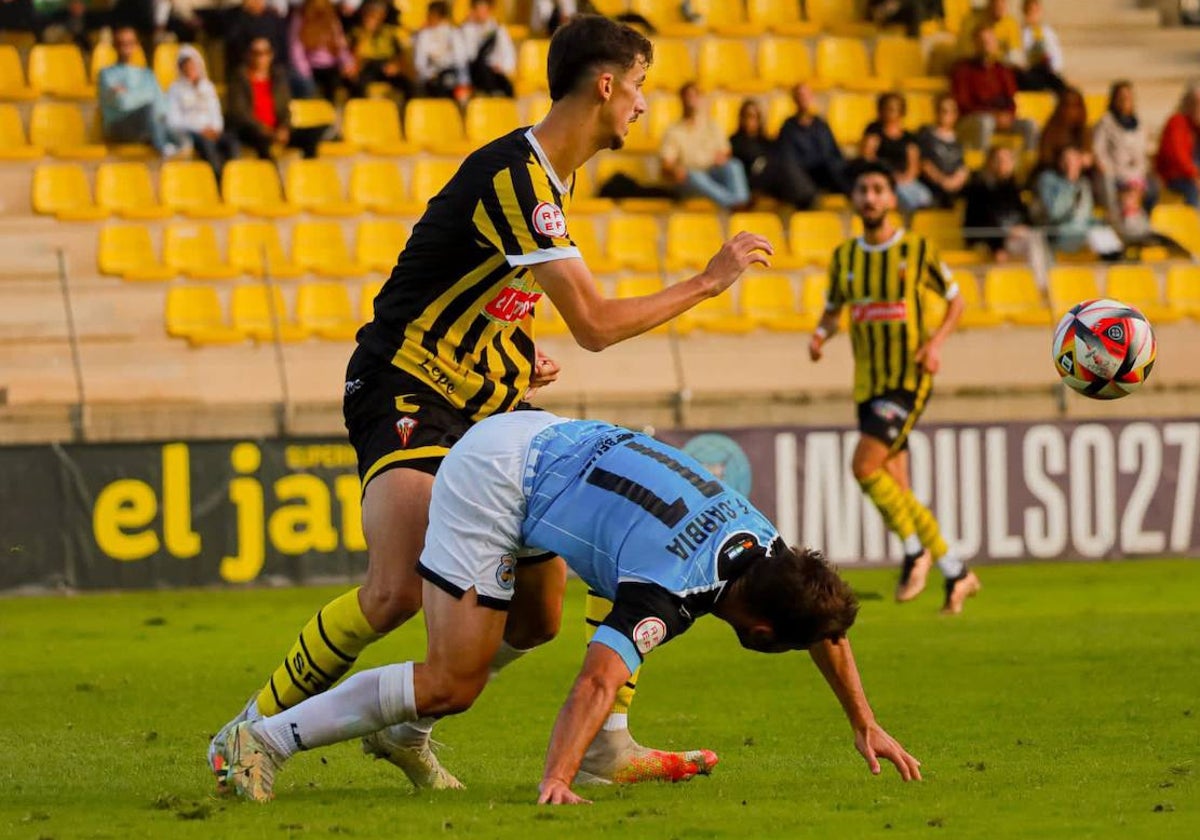 Antonio López durante el San Roque de Lepe-Balompédica Linense del pasado domingo