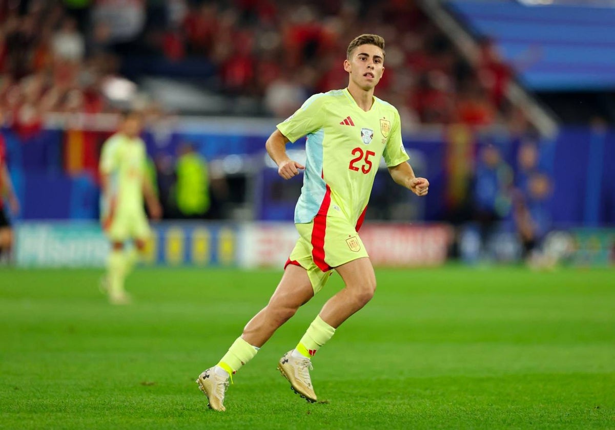 Fermín López durante el partido de España ante Albania en la Eurocopa de Alemania 2024