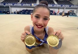 La gimnasta del GR Huelva Inés Martín, campeona de España por tercer año seguido