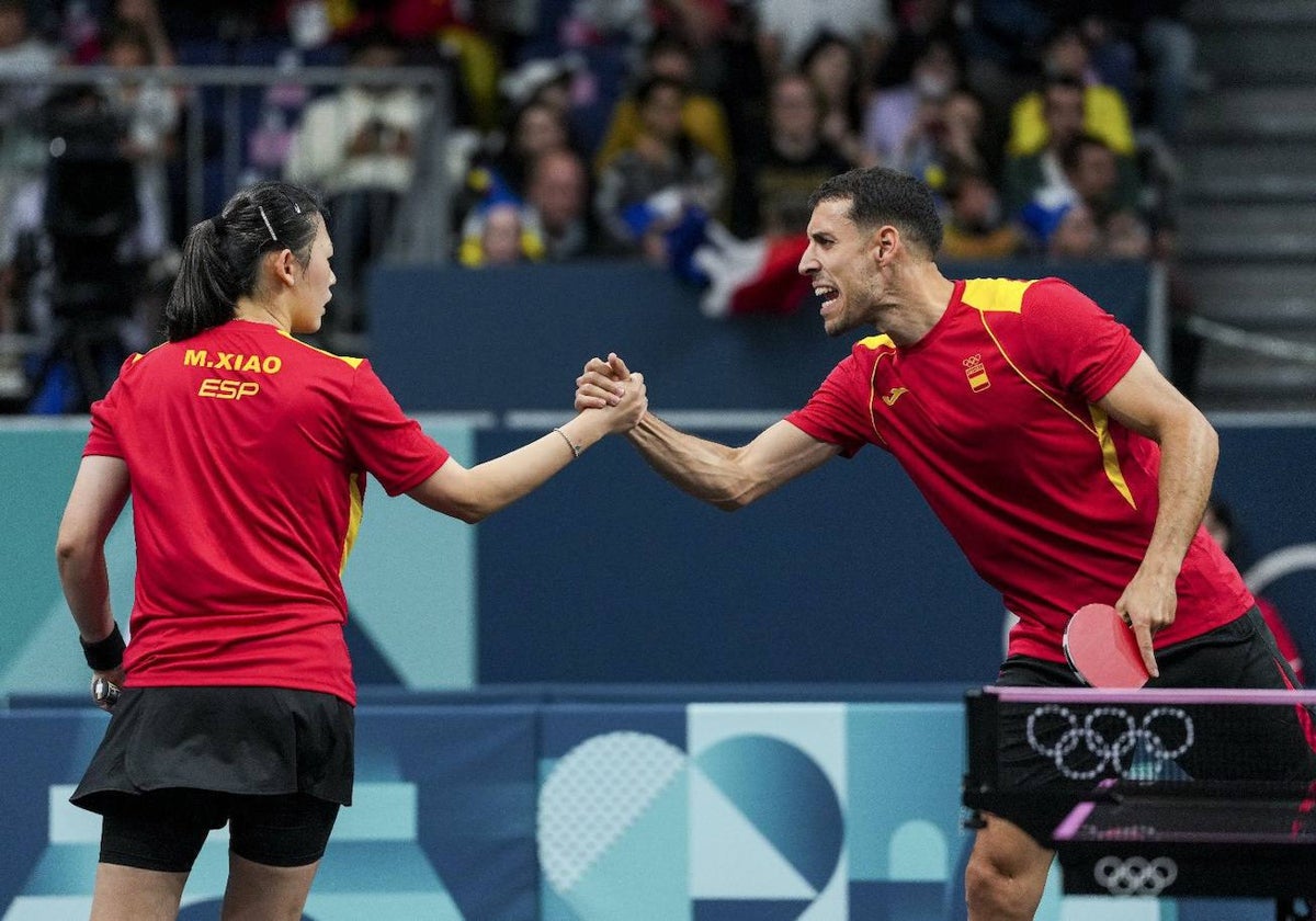 Álvaro Robles y María Xiao durante su debut en los Juegos Olímpicos de París