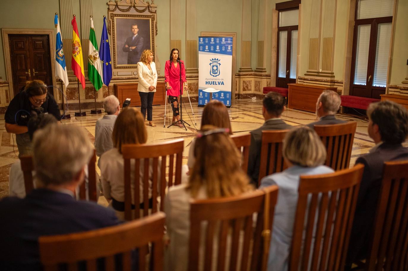 El homenaje a Carolina Marín en el Ayuntamiento de Huelva, en imágenes