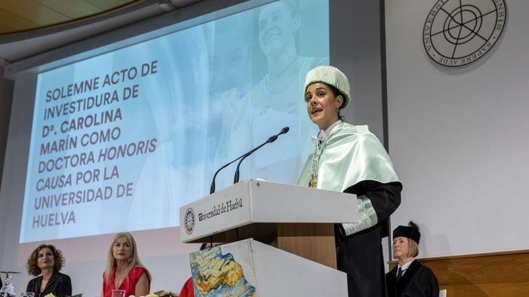 Marín, durante su discurso