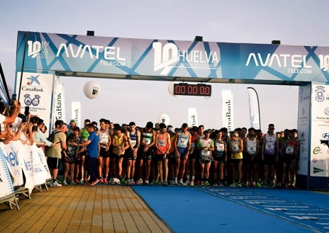 Imagen secundaria 1 - 10k Huelva Puerta del Descubrimiento: Mohamed El Gahzouani y Estefanía Rouco, ganadores