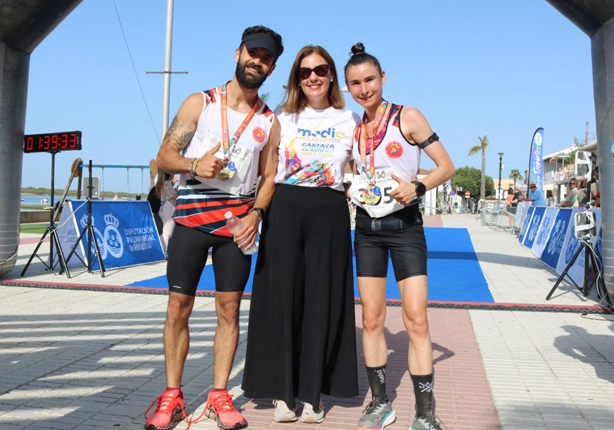 Alejandro Illán y Paula Rodríguez, ganadores de la Media Maratón de Cartaya