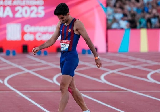 Héctor Santos, tras ser campeón de España de longitud