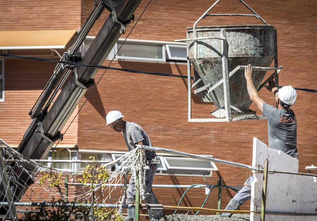 Trabajadores en una obra