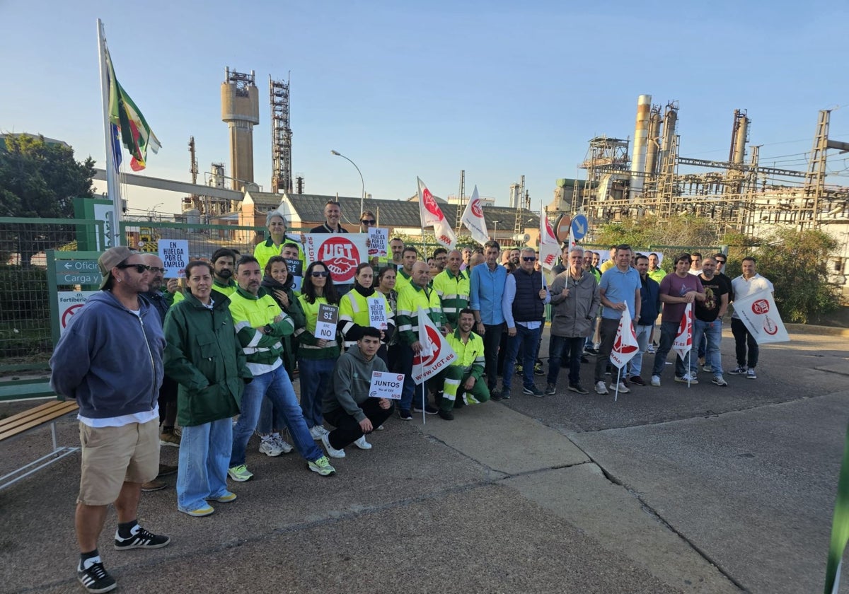 Trabajadores de Fertiberia en una de las protestas realizadas
