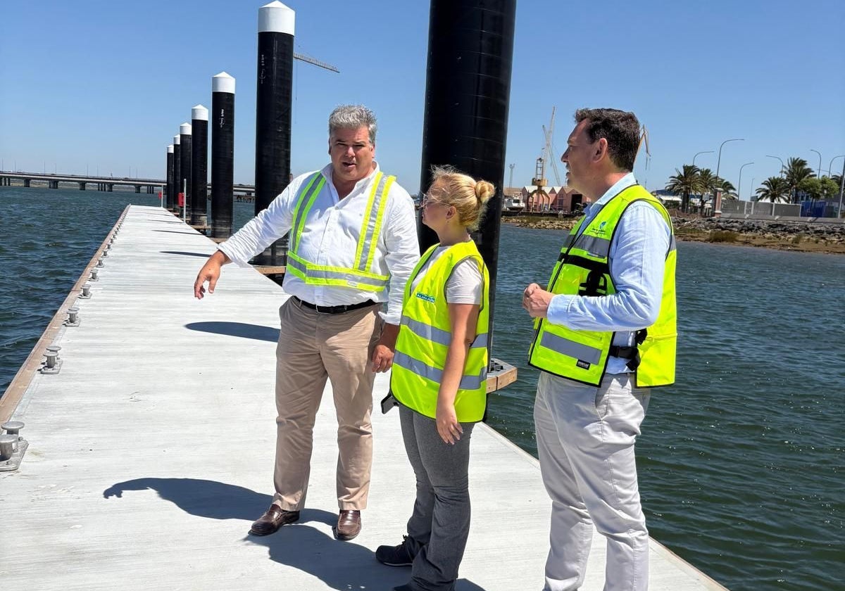 Visita a las obras del nuevo pantalán pesquero de la Lonja del Puerto de Huelva