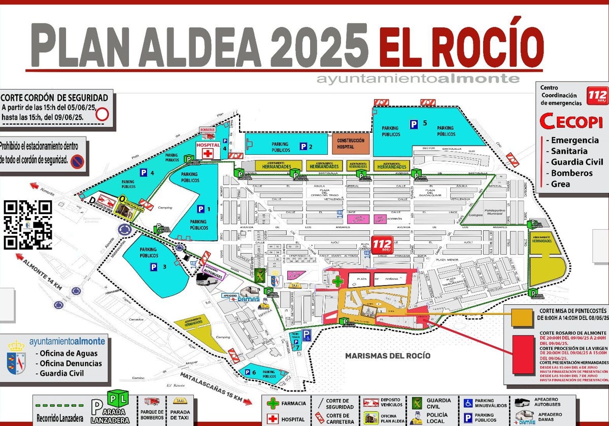 Plano de la aldea de El Rocío 2025