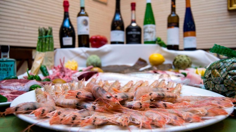 Plato de gambas en el Restaurante Azabache