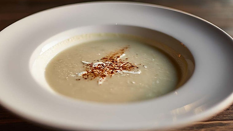 La crema de calabacín ya elaborada