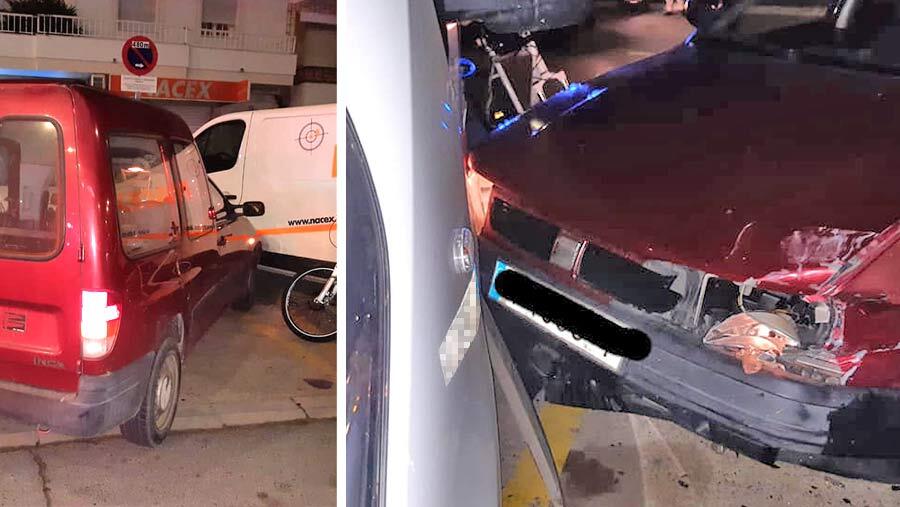 Una conductora pierde el control en Lepe y provoca destrozos en otros vehículos