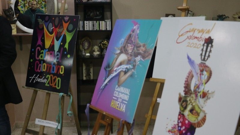 La Casa Colón acoge la exposición de las obras aspirantes a cartel oficial del Carnaval Colombino