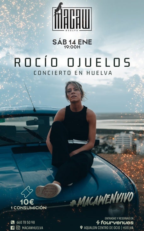 Rocío Ojuelos ofrecerá un concierto este sábado en la sala Macaw de Aqualon