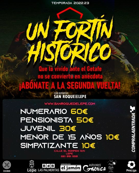 El San Roque lanza una campaña de abonos para la segunda vuelta con el partido ante el Getafe como espejo
