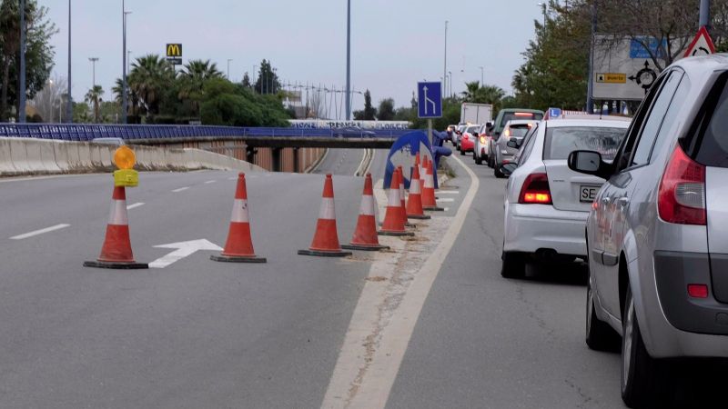El martes se cerrará al tráfico la entrada a la capital por el paso inferior del puente del Odiel