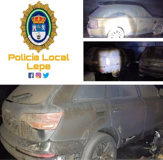 Recuperan en una nave de Lepe seis todoterrenos que podrían estar relacionados con el narcotráfico