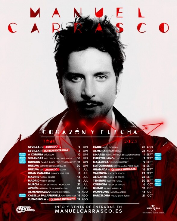 Nuevos conciertos de Manuel Carrasco: Anuncia 8 fechas más para su gira