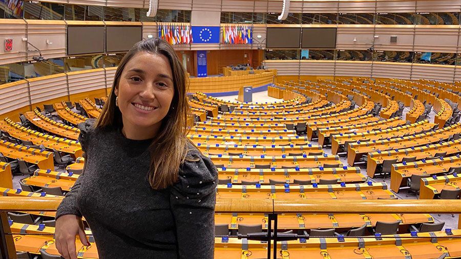 Tres de los cuatro becarios de la Eurobeca de Diputación, con futuro laboral tras sus prácticas en Bruselas 