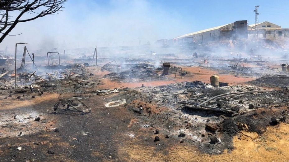La Guardia Civil apunta a un accidente como causa del incendio en el asentamiento de Lepe