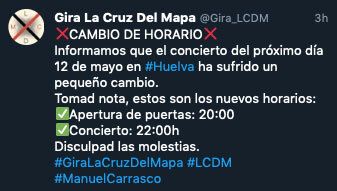 El runrún: Manuel Carrasco retrasa (un poco) su concierto del domingo