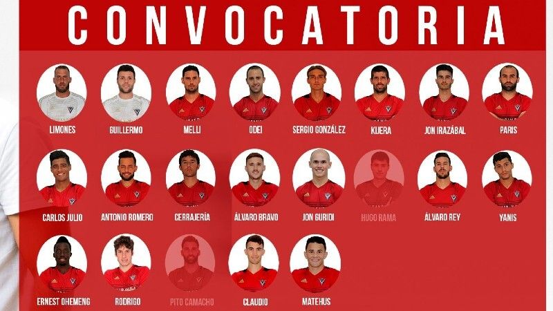Hugo Rama y Camacho no entran en la convocatoria del Mirandés
