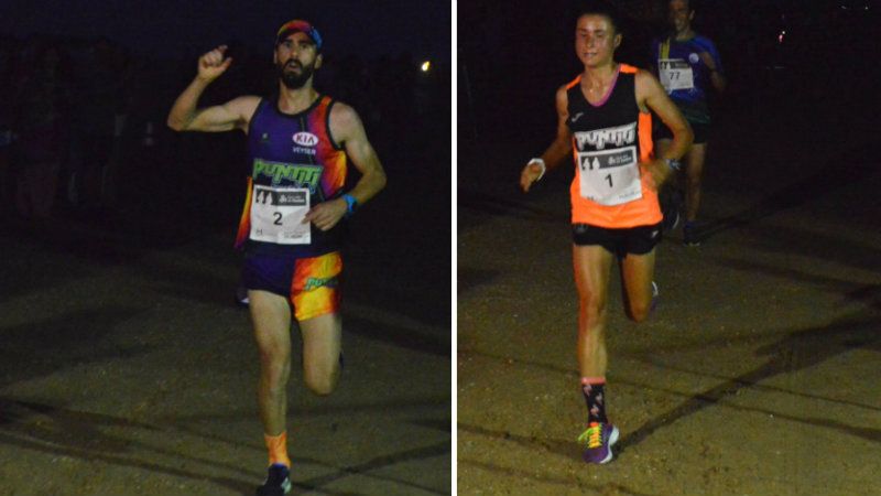 Adrián Andivia y Paula Rodríguez, estrellas brillantes en la Nocturna de Punta Umbría