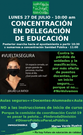 Marea Verde se movilizará el próximo día 27 contra los recortes y la organización del curso