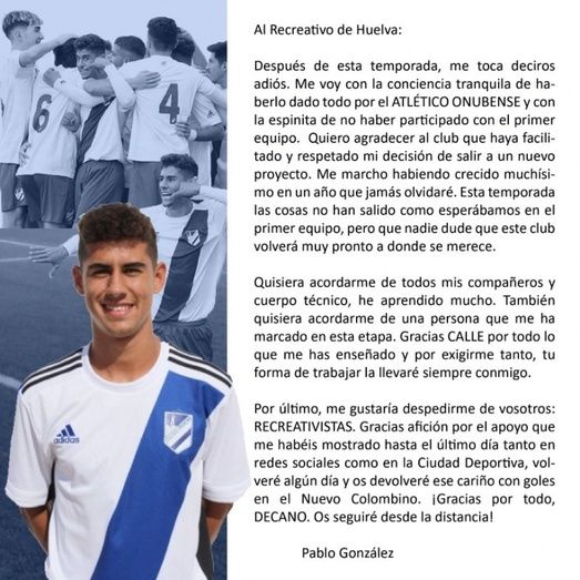 Pablo González se marcha al filial de Las Palmas sin tener la oportunidad de vestir la camiseta del Decano