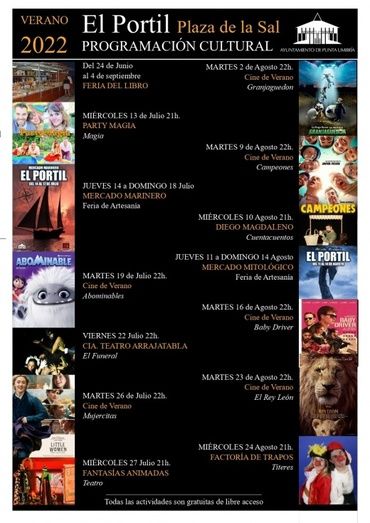 Sesiones de cine de verano gratuito en la Plaza de la Sal de El Portil