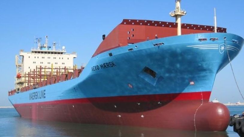 El Puerto de Huelva recibe la primera escala de contenedores de la naviera danesa Maersk, la más potente del mundo