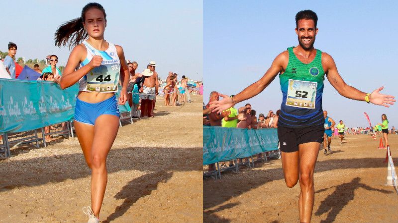 Carla Tavira Portillo y Miguel Ángel Tellado se imponen en la XIX Milla Mojada de Islantilla