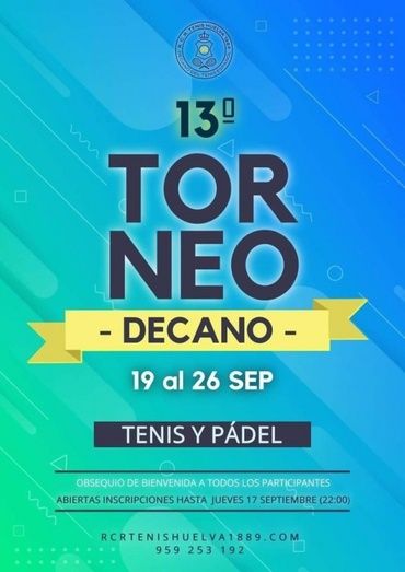 Abierto el plazo de inscripción para el XIII Torneo Decano