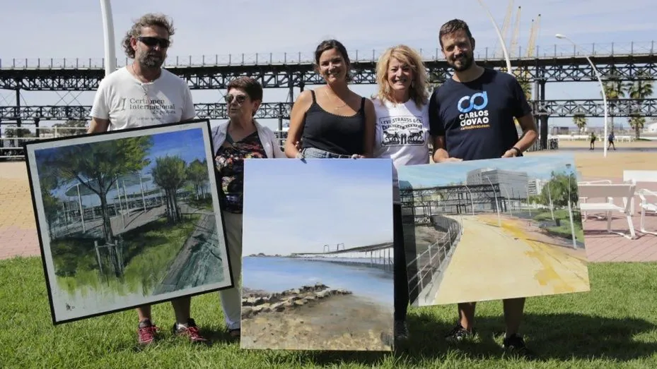 El Paseo de la Ría acoge a más de 40 pintores en el certamen organizado por la Asociación Vecinal de Pescadería