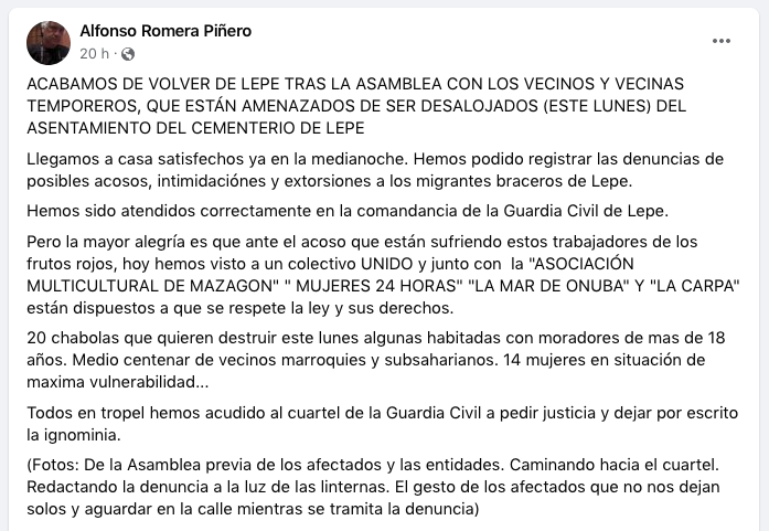 El runrún: ¿Amenazas a los temporeros en Lepe?
