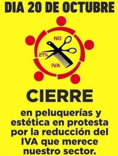 El sector de la peluquería y la estética convoca el 20 de octubre una jornada de cierre y concentraciones