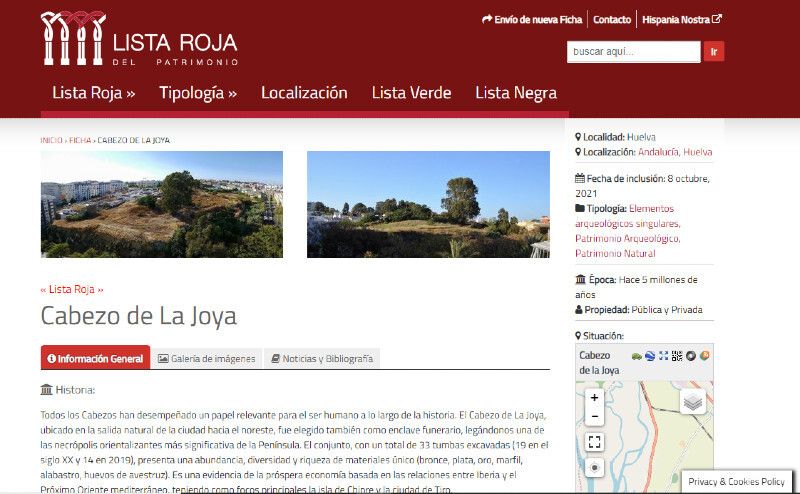 Hispania Nostra incluye el Cabezo de La Joya en la 'Lista roja del patrimonio'