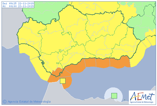 Se esperan aguaceros y fuertes rachas de viento al menos hasta bien entrada la tarde