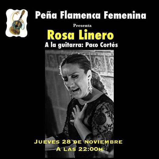 La cantaora Rosa Linero actúa en la Peña Flamenca Femenina de Huelva
