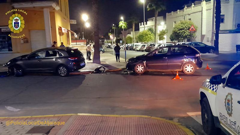 Accidente sin heridos en pleno casco urbano de Aljaraque