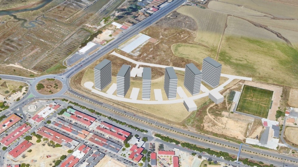 Critican la construcción de varios bloques de viviendas de doce plantas junto a los tanatorios de Huelva 