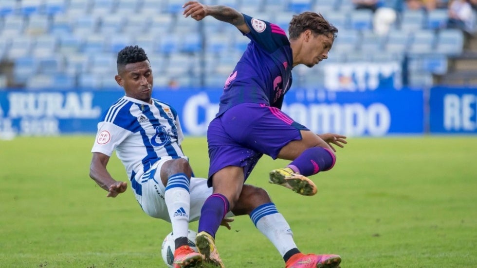 Iago Díaz dice que el Recre está 'en una línea espectacular” y Caballero afirma que 'se ve reflejado lo que entrenamos'