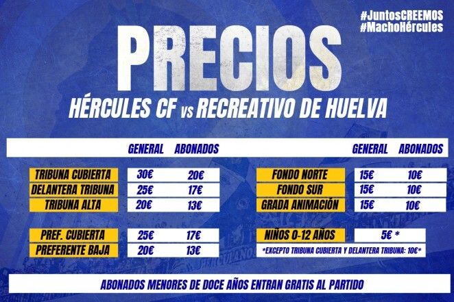 Indignación entre la afición del Hércules por los precios para el partido de Copa del Rey