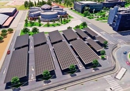 Un parking fotovoltaico, la apuesta de la UHU por el autoabastecimiento energético